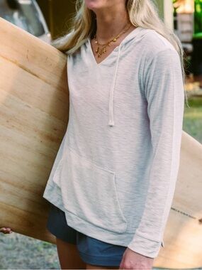 Free Fly Bamboo Slub Hoodie in Sea Salt White Size Medium